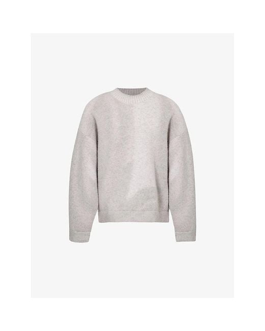 Represent Gray Sprayed Horizons Brushed-texture Alpaca Wool-blend Knitted Jumper for men