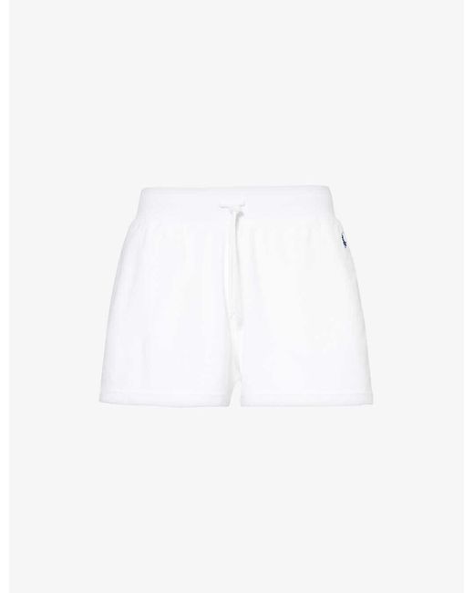 Polo Ralph Lauren White Athletic Logo-embroidered Terry Cotton And Recycled-polyester Shorts