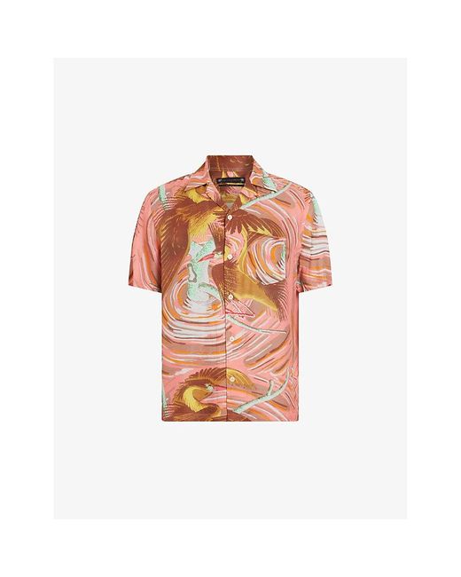 AllSaints Multicolor Matsuri Graphic-print Woven Shirt X for men