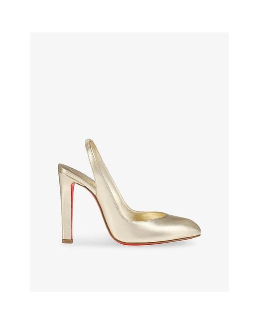 Christian Louboutin White Fannylove Sling 100 Leather Heeled Pumps