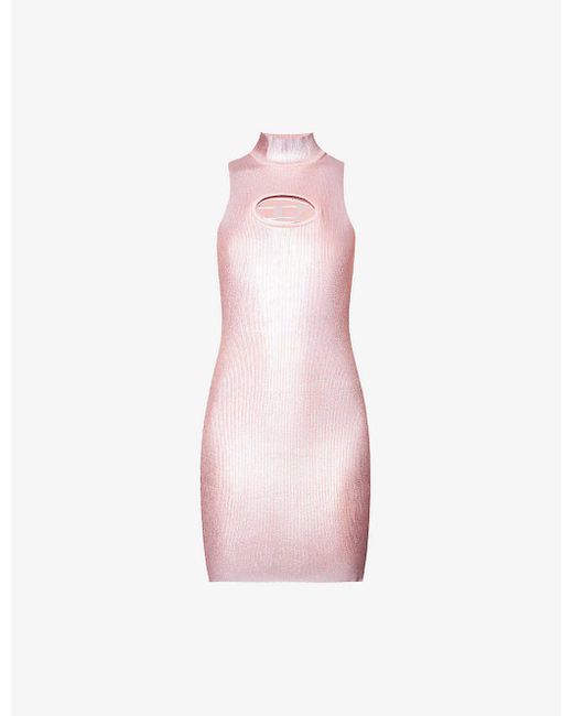 DIESEL Pink M-arcey Stretch-woven Mini Dress