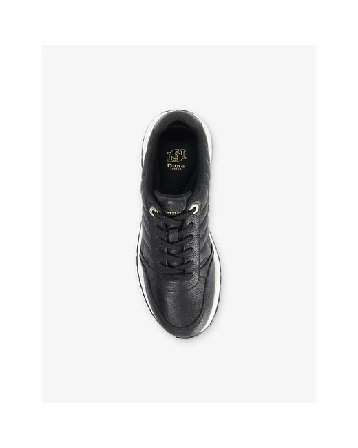 Dune Black Evelie Quilted Leather Trainers