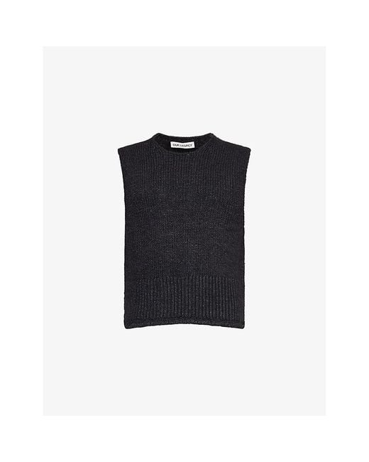 Our Legacy Black Pleaser Tank Wool And Silk Top for men