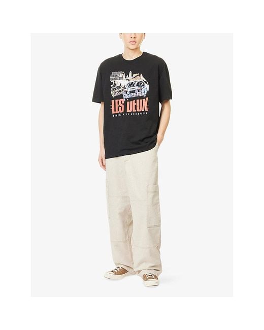 Les Deux Black Cole Rally Cotton-Jersey T-Shirt for men
