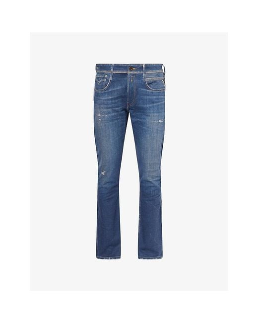 Replay Blue Anbass Slim-Fit Denim Jeans for men