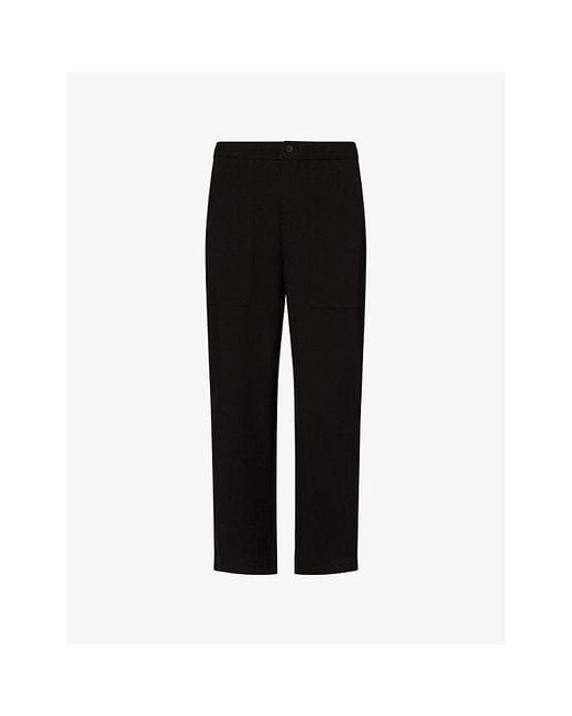 Raith Black Julien Wide-Leg Stretch-Woven Trousers for men