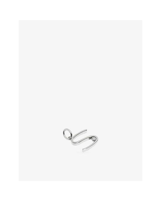 Monica Vinader White Solitaire Diamond Initial S Sterling- And 0.035Ct Lab-Grown Diamond Pendant