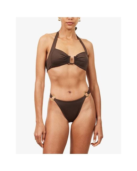 Away That Day Brown Corfu Halterneck Bikini Top