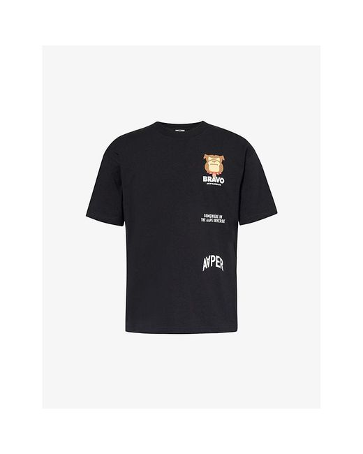 Aape Black Hip Hop Graphic-print Cotton-jersey T-shirt for men