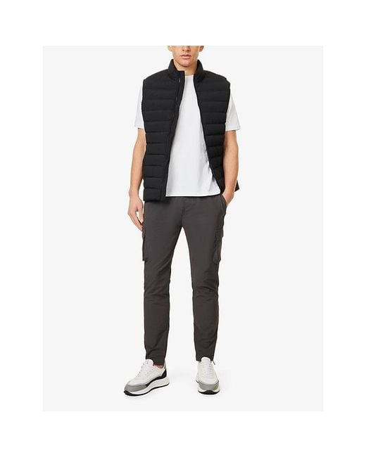 Arne Gray Utility Multi-Pockets Regular-Fit Stretch-Woven Trousers for men