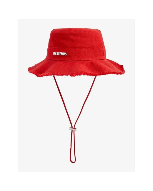 Jacquemus Red Le Bob Artichaut Cotton Bucket Hat