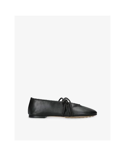 Bottega Veneta Black Rosa Leather Ballerina