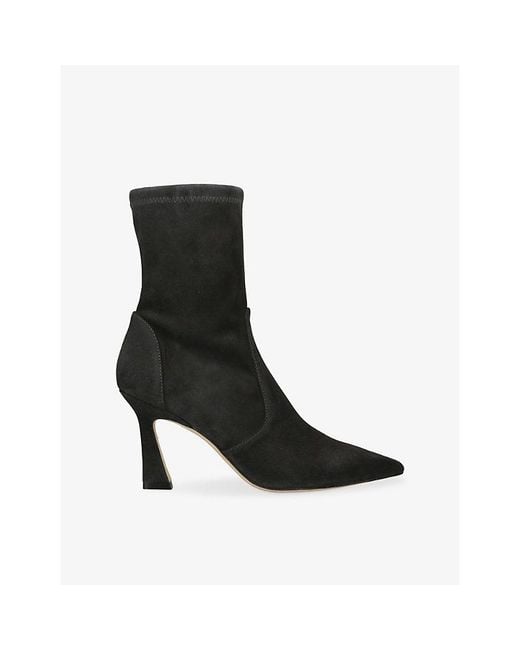 Stuart Weitzman Black Vinnie 85 Suede Ankle Boots