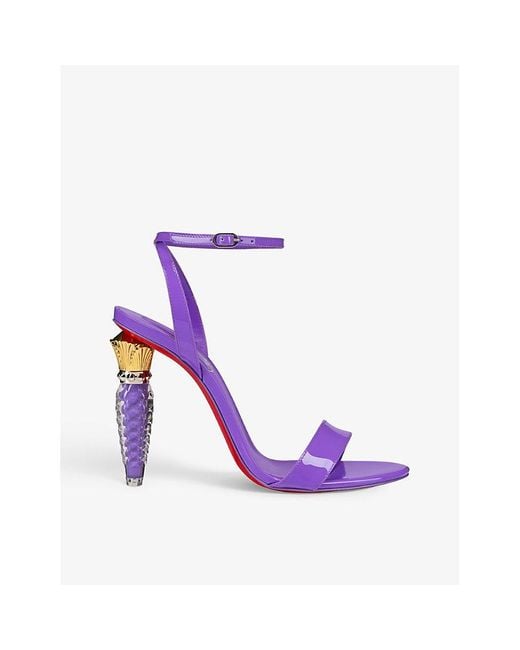 Christian Louboutin Purple Lipgloss Queen 100 Patent-leather Heeled Sandals