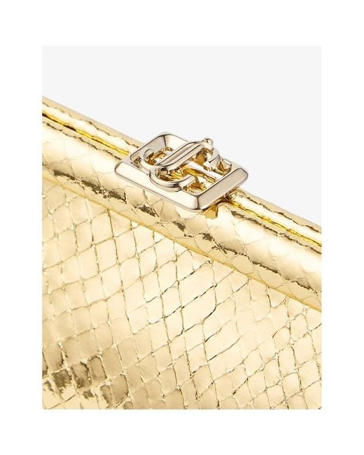 Jimmy Choo Natural Skylar Leather Clutch
