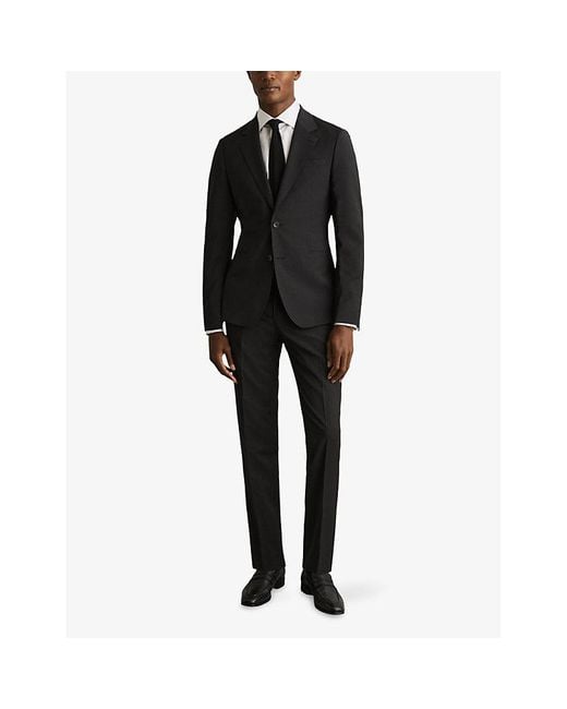 Reiss Black Promise Slim-Fit Stretch Wool-Blend Blazer for men