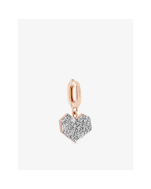 Kismet by Milka White Mini Cherish 0.07Ct Baguette-Diamond And 0.10Ct Diamond Charm