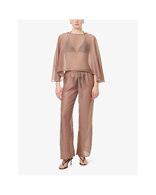 4th & Reckless Pink Shar Sheer Cape Top
