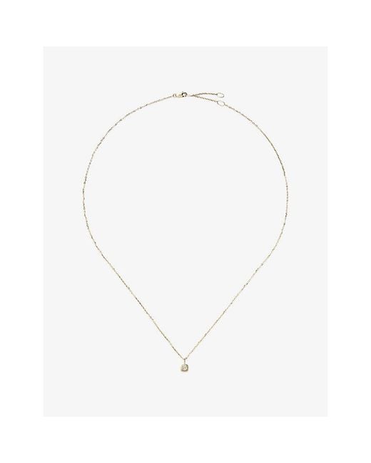 Missoma White Fine April Birthstone 18Ct And Sapphire Pendant Necklace