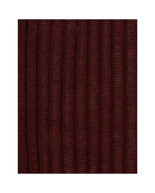 Pantherella Red Short Ribbed Cotton Socks for men