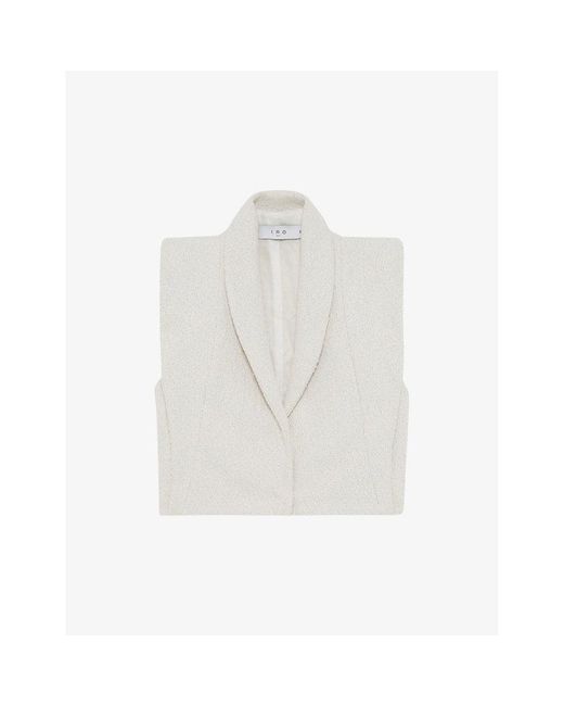 IRO White Vilnia Sleeveless Tweed Jacket