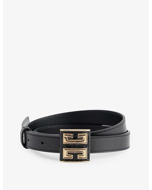 Givenchy Black Logo-buckle Leather Belt