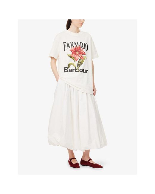 Barbour White X Farm Rio Wild Flower Cotton T-Shirt