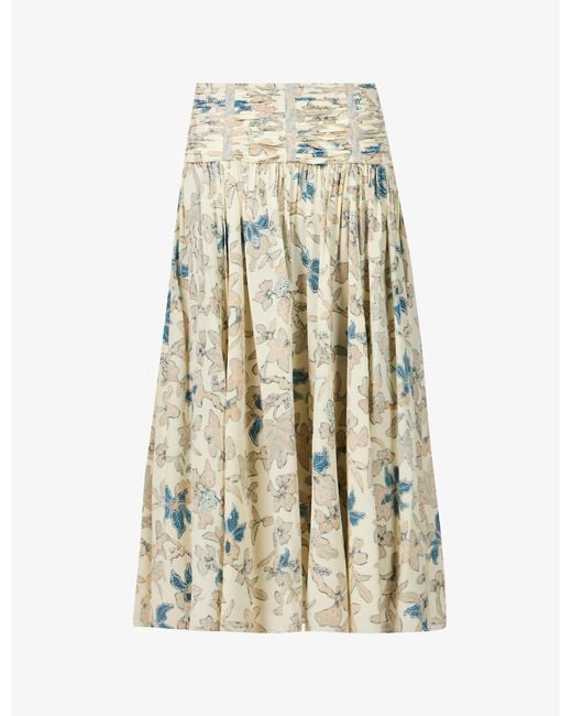 Ulla Johnson Amaia Floral-print Silk Maxi Skirt | Lyst Australia