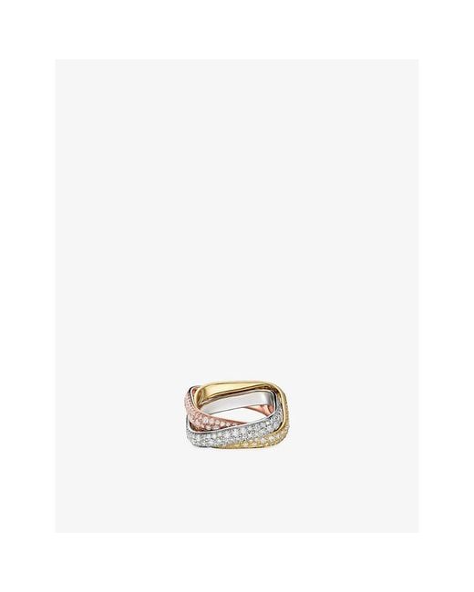 Cartier Metallic Trinity Cushion 18Ct And 2Ct Brilliant-Cut Diamond Ring