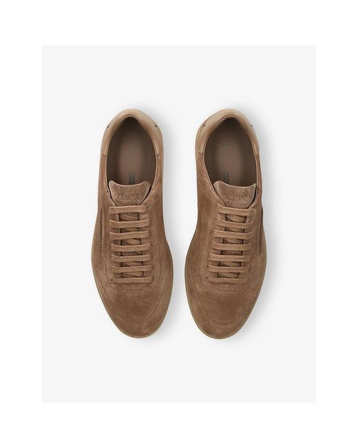 Zegna Brown 232 Suede Trainers for men