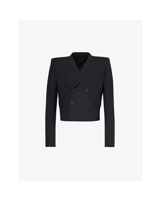 Rick Owens Black Neue Alice Double-breasted Boxy-fit Wool Jacket for men