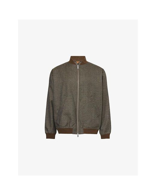 Barena Green Gabier Checked Wool Jacket for men
