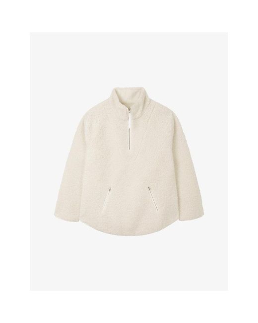 The White Company Natural High-Neck Borg Recycled-Polyester Jumper