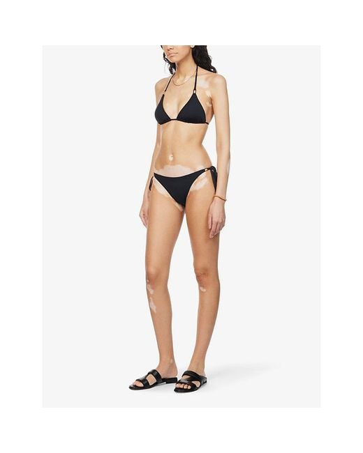 Melissa Odabash Black Cancun Self-Tie Mid-Rise Bikini Bottoms
