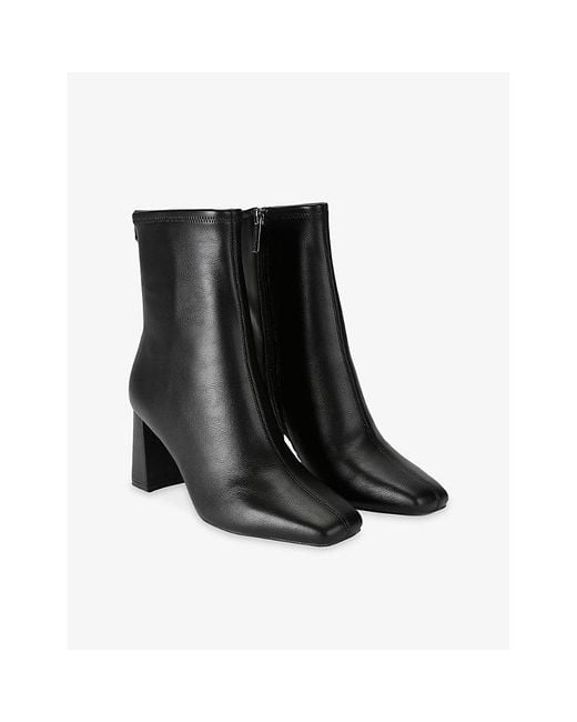 Carvela Kurt Geiger Black Rometta Heeled Leather Ankle Boots