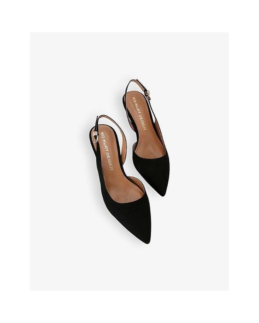 KG by Kurt Geiger Black Aria Low 2 Slingback Suede Courts