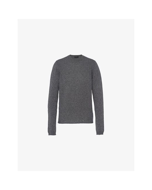 Prada Gray Crewneck Regular-Fit Cashmere Jumper for men