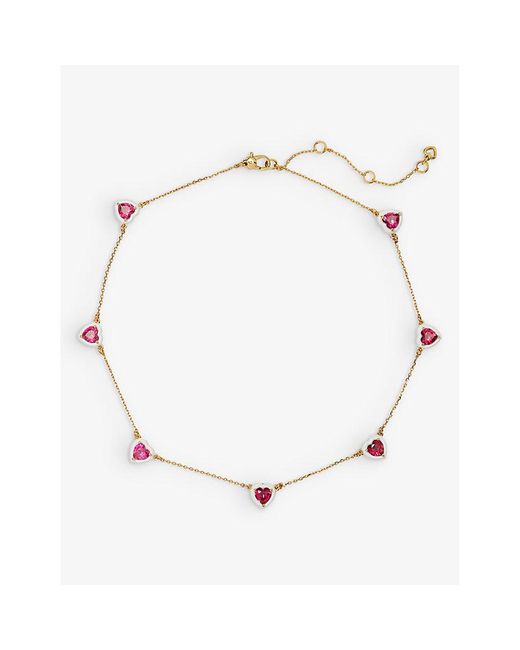 Kate Spade Natural Redstation Brass And Cubic Zirconia Necklace
