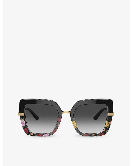 Dolce & Gabbana Black Dg4373 Square-frame Acetate Sunglasses