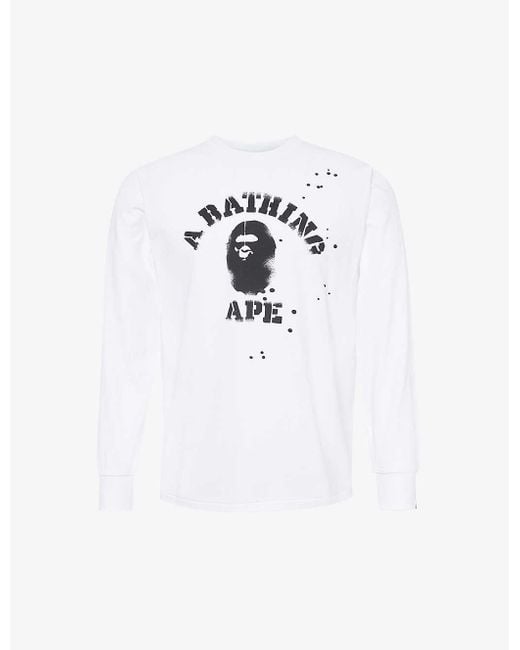 A Bathing Ape White X Joshua Vides Branded-print Cotton-jersey T-shirt X for men