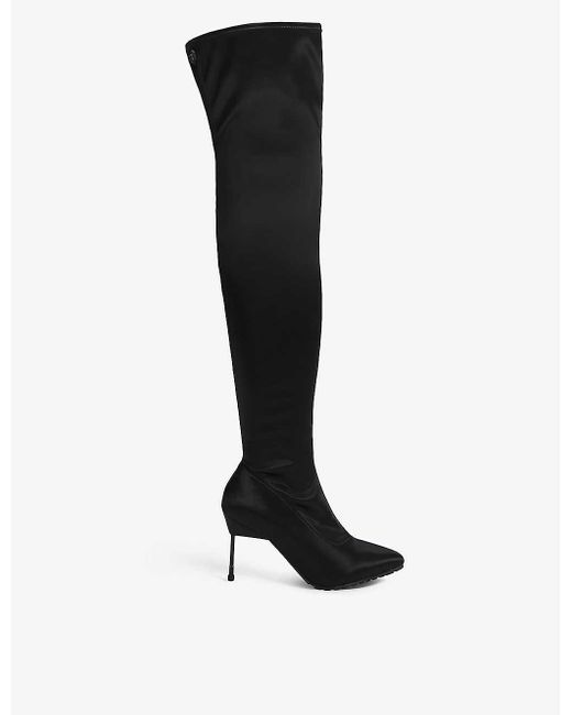Kurt Geiger Black Barbican Ribbed Woven Over-the-knee Boots