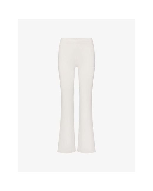 NikeSKIMS White Airy Low-Rise Mini Flare Jersey Trousers