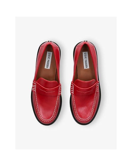 Steve Madden Red Madison Leather Shoes