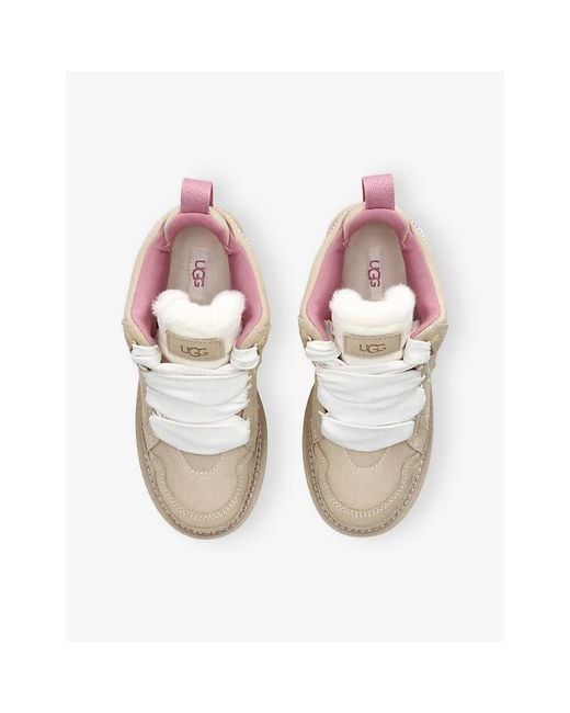Ugg Natural Lowmel Suede And Mesh Trainers