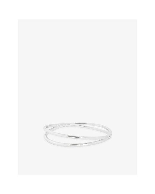 Astrid & Miyu White Illusion Twist-Plated Brass Bangle