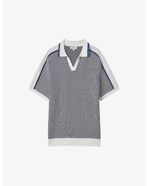 Reiss Gray Brunswick Open-collar Slim-fit Knitted Shirt X for men