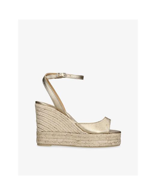 Castaner Natural Brook Suede Wedge Sandals