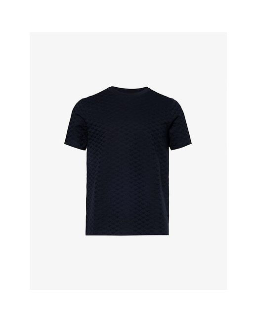 Emporio Armani Blue Logo-monogram Cotton-jersey T-shirt for men