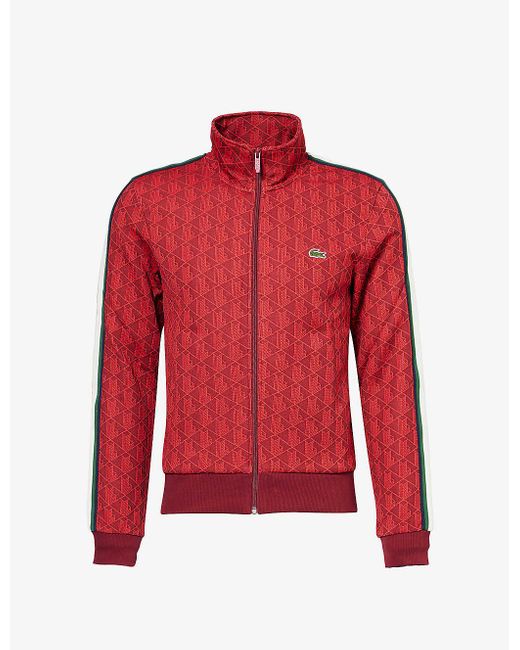 Lacoste Red Brand-patch Regular-fit Woven Sweatshirt X for men