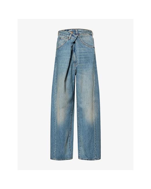DARKPARK Blue Ines Fold Over Denim Jeans